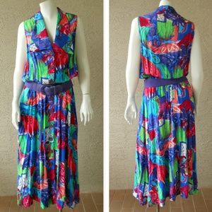 💕 VINTAGE Button Front Midi Dress